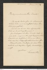 Nachlass Franz Steindachner, Brief von Franz Liechtenstern an Franz Steindachner (06.01.1884), Inv.Nr. 303.11, Seite 1
